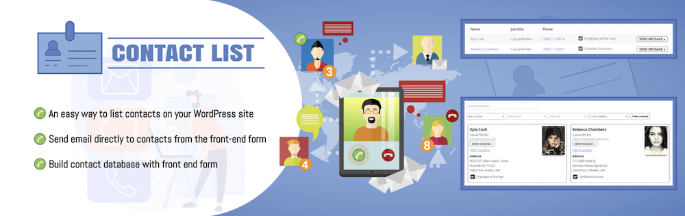 Le plugin Contact List Pro.