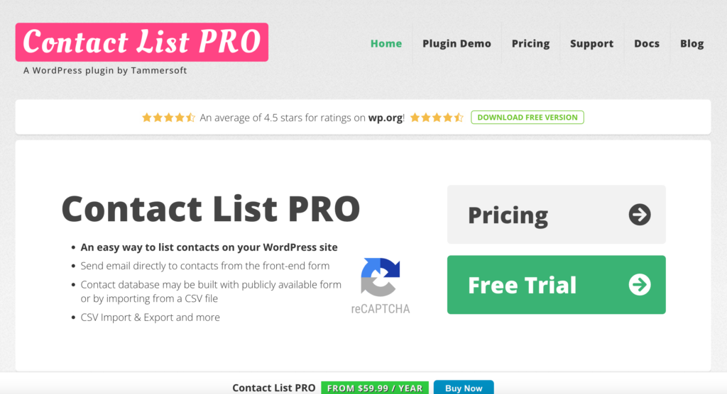 Contact List Pro plugin