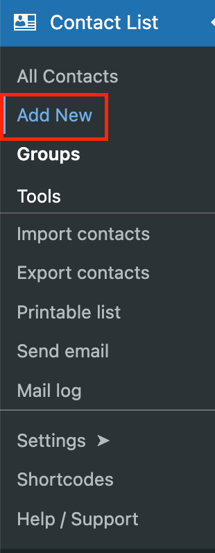 Creating New Contact For Business Contacts