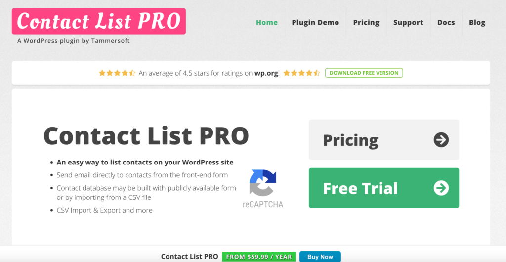 Contact List Pro Plugin
