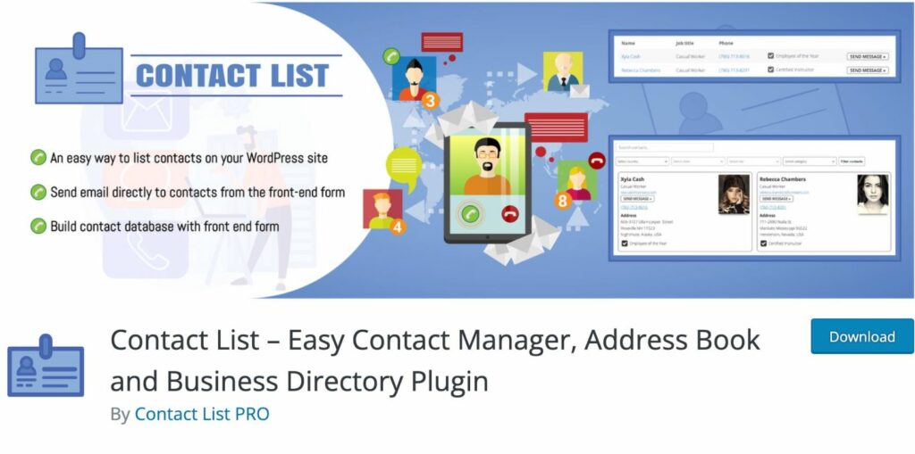 Contact List - Best WordPress Directory Plugins