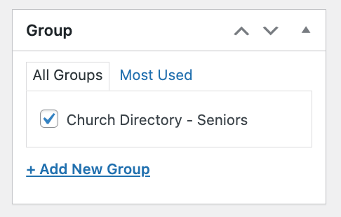 Church Directory Member Grouping