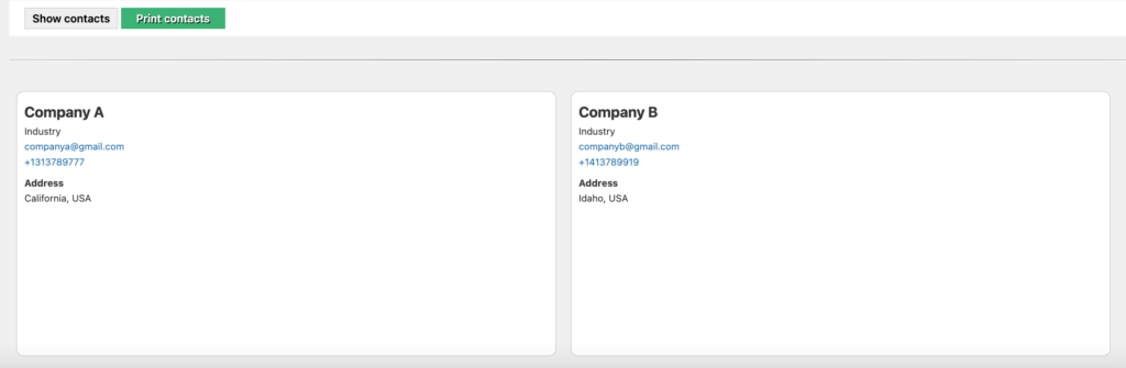 Printable Address Book